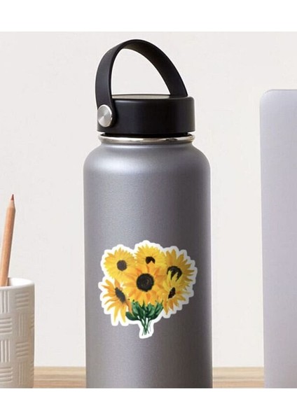 Major Selection Ayçiçeği -Sunflower Tasarımlı Sticker Seti - Telefon ve Bilgisayar, Laptop Yüzeylerine Uygun fırsatları