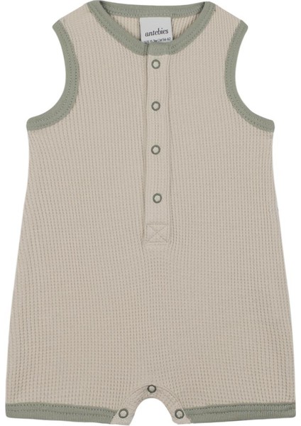 Yeşil Detaylı Bej Waffle Askılı Barbatöz fiyatları