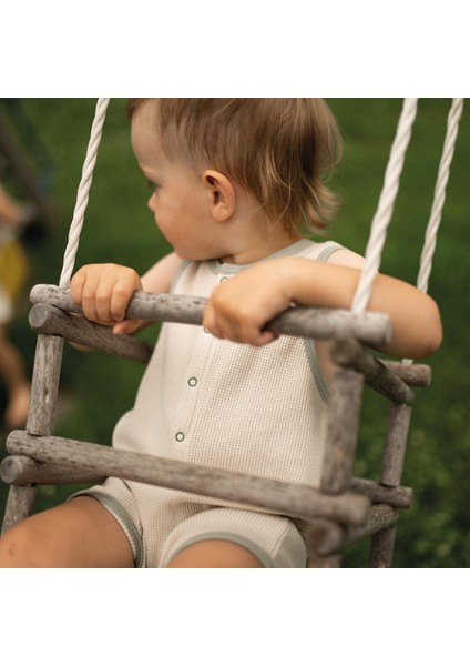 Yeşil Detaylı Bej Waffle Askılı Barbatöz fırsatları