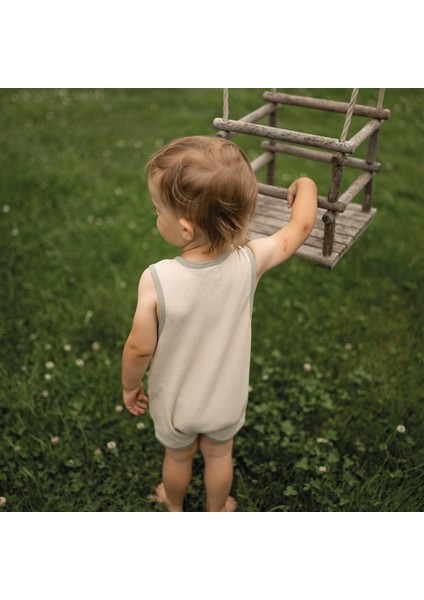 Yeşil Detaylı Bej Waffle Askılı Barbatöz indirimleri