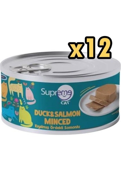Cat Kıyılmış Ördekli ve Somonlu Yaş Kedi Maması 85 gr x 12 Adet