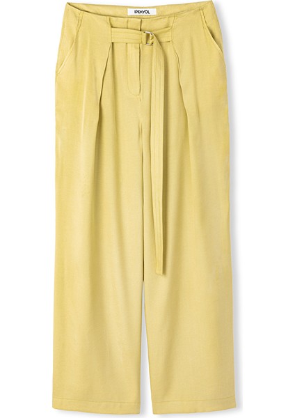 Metal Aksesuarlı Wide Leg Fit Pantolon