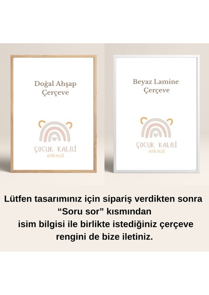 Papatya Temalı Kız Bebek ve Çocuk Odası 3'lü Tablo Isim Seti, Çocuk Odası Tablosu