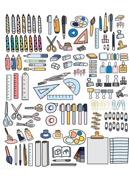 Major Selection Ofis - Öğrenci - Öğretmen Geometrik Sticker Seti - Ajanda Stickerı - Bilgisayar Stickerı