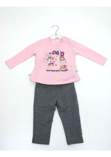 Kız Bebek Ayıcıklı Taytlı Takım