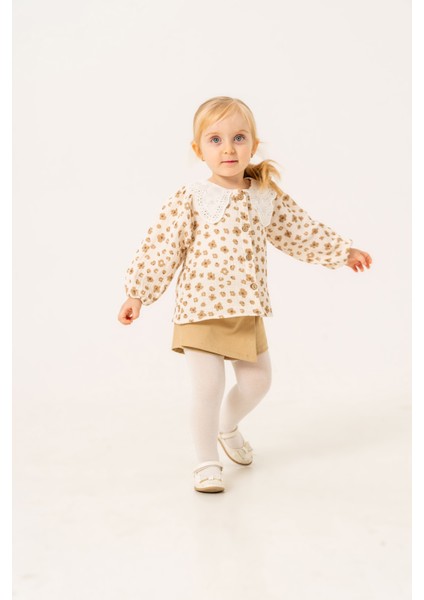 Kız Bebek Fistolu Şort Etek Takım (Külotlu Çorap Hediyeli)