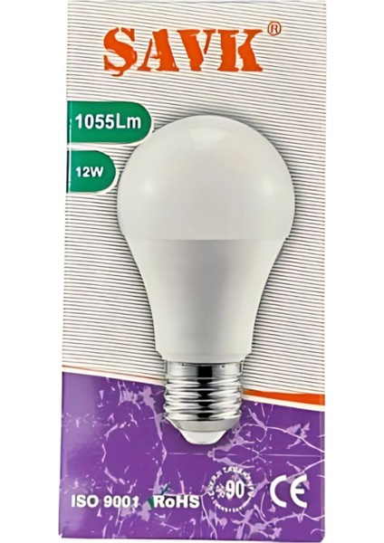Şavk LED Ampül 1055 Lümen 12W - 4000 Kelvın Doğal Beyaz Işık