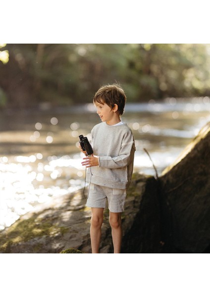 Gri Kontrast Detaylı Sweatshirt