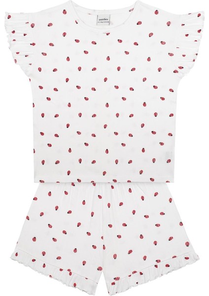 Uğurböceği Fırfırlı Şortlu Pijama