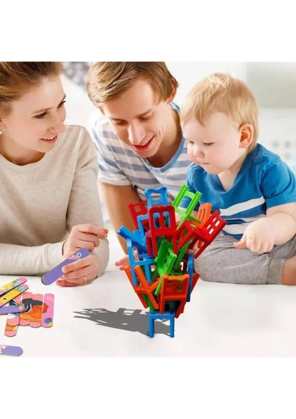 Chair Stack Sandalye Dizme Denge Oyunu Eğitici Denge Oyunu 18 Parça fiyatları