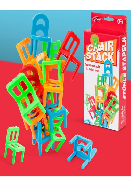Chair Stack Sandalye Dizme Denge Oyunu Eğitici Denge Oyunu 18 Parça modelleri