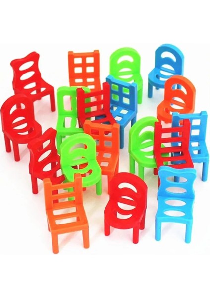 Chair Stack Sandalye Dizme Denge Oyunu Eğitici Denge Oyunu 18 Parça fırsatları