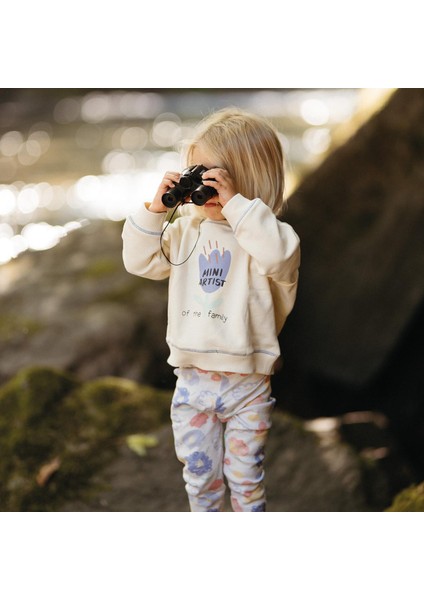 Çiçek Basklı Sweatshirt Tayt Set