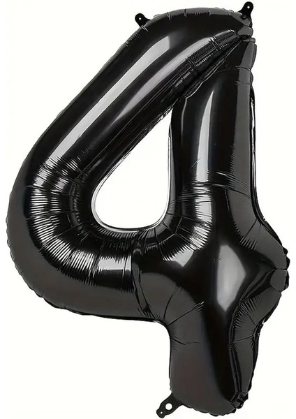 Siyah 4 Rakam Folyo Balon 80 cm