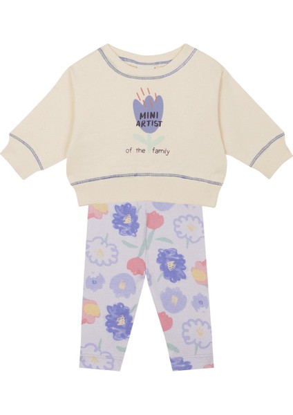 Çiçek Basklı Sweatshirt Tayt Set fiyatları