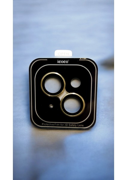 Apple iPhone 15 / 15 Plus - Tam Uyumlu - Sarı Renk - Safir Kamera Lens Koruyucu