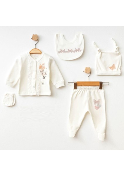 5328 Kız Bebek Ekru 5'li Hastane Çıkışı