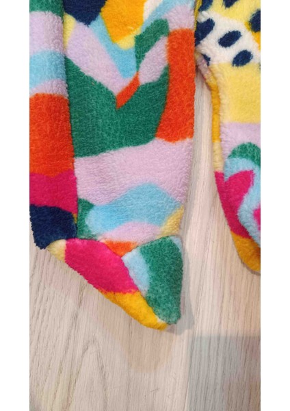 Uzun Kukuleta Şapkalı Renkli Peluş Polar Bebek Tulum modelleri