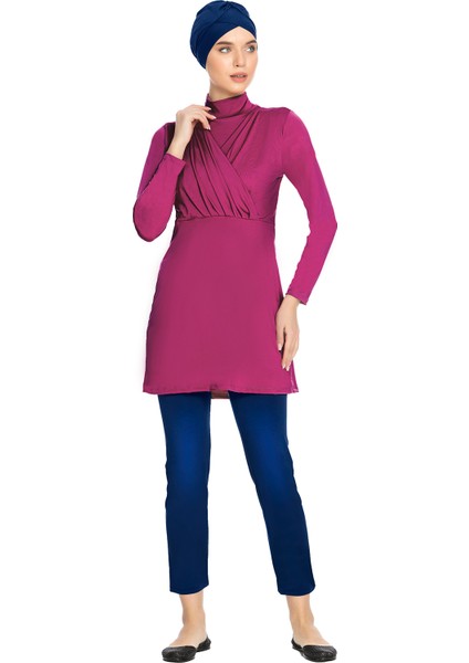 Büyük Beden Likralı Tam Kapalı Tesettür Mayo 1285 Fuşya fırsatları