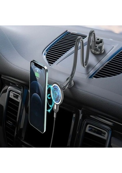 Kablosuz 15W Şarj Mıknatıslı Torpido Üstü Araç Içi Telefon Tutucu Magsafe Uyumlu