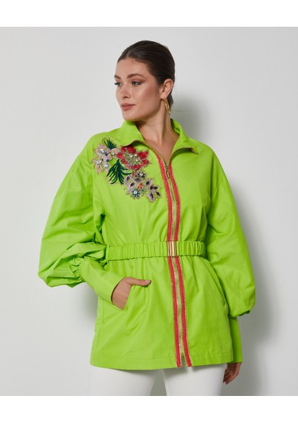 Şık Kadın Mont- Işlemeli - Kemer Detaylı - Modern Tasarım - Günlük Kullanım Için Mont fiyatları