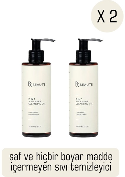 2 In 1 Aloe Vera Cleansing Gel Yıkama Jeli - 2'li Set