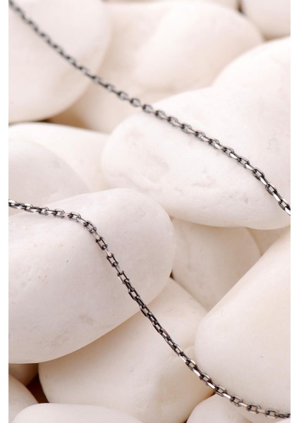 Oksitli Forse 45 cm Gümüş Zincir Kolye 80