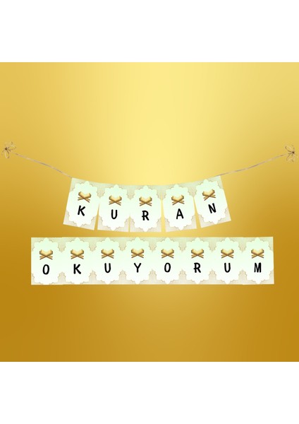 Kuran Okuyorum Yazılı Banner Flama Bayrak Kurana Geçtim indirimleri