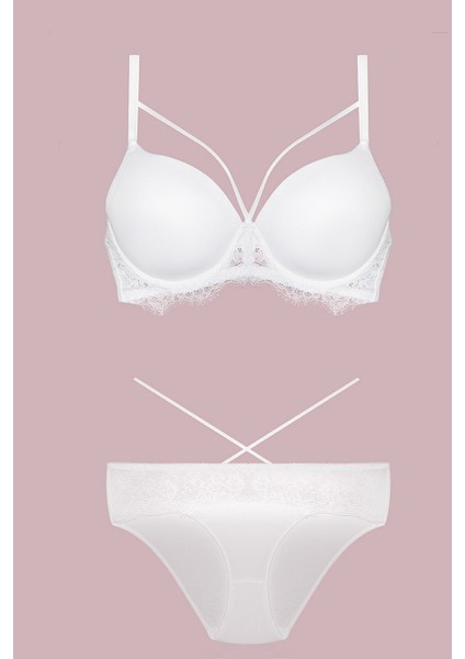 4618 Kadın Desteksiz Sütyen Külot Takım-Ekru fiyatları