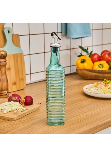 Daisy Cam Çizgili Yağdanlık 500 ml Mavi