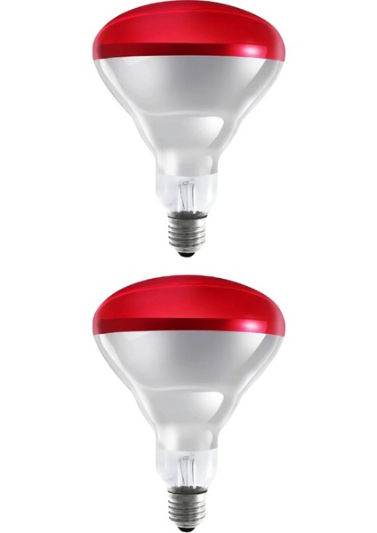 (2 Adet) 250W Kızılötesi (Infrared) Isıtıcılı Hayvan Isıtma ve Kuluçka Lambası (Kırmızı Işık) E27 (Kalın Duy)