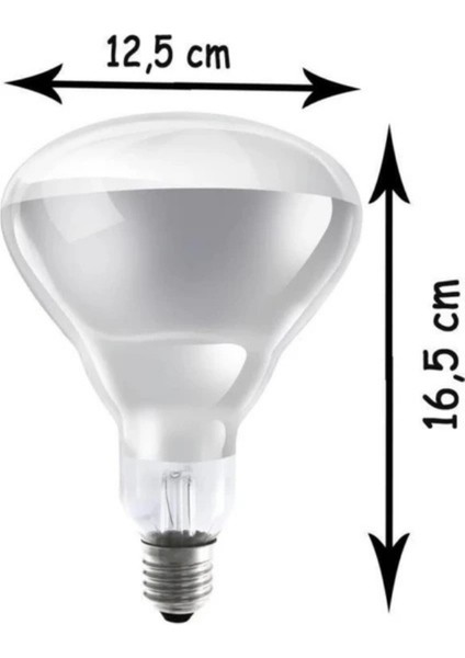 (6 Adet) 250W Kızılötesi (Infrared) Isıtıcılı Hayvan Isıtma ve Kuluçka Lambası (Sarı Işık) E27 (Kalın Duy)