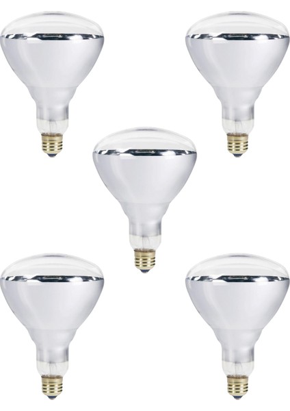 (5 Adet) 250W Kızılötesi (Infrared) Isıtıcılı Hayvan Isıtma ve Kuluçka Lambası (Sarı Işık) E27 (Kalın Duy)