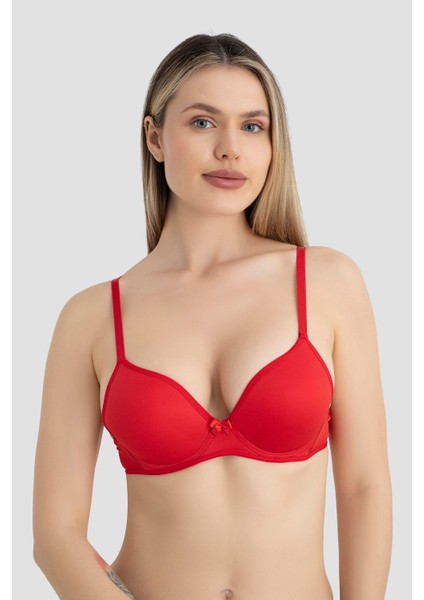 Kadın Dolgulu Destekli Balenli Sütyen 3'lü Set Siyah Beyaz Kırmızı fiyatları