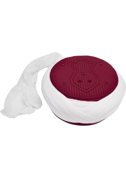Taylasanlı Sarık-Beyaz Kumaş-Bordo Takke-Çapraz Sarım-Nâli Şerif-7 Metre