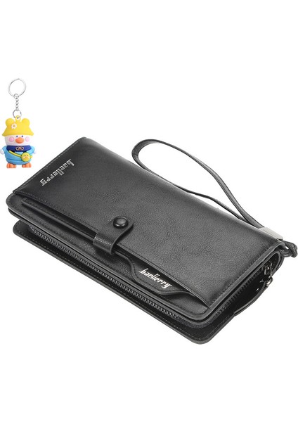 Cüzdan Erkek Clutch Iş Çoklu Kart Yuvası Cep Telefonu Çantası Büyük Kapasiteli Toka Erkek Çantası (Yurt Dışından)