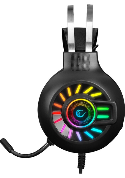 RM-K44 ZENGIBAR Siyah 7.1 Surround RGB Işık Efekti Mikrofonlu Oyuncu Kulaklığı