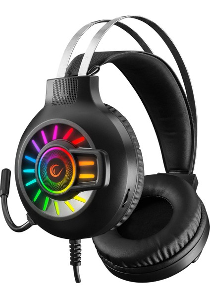RM-K44 ZENGIBAR Siyah 7.1 Surround RGB Işık Efekti Mikrofonlu Oyuncu Kulaklığı