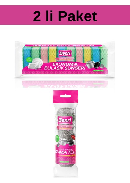 Bulaşık Süngeri ve Bulaşık Teli 2'li Paket