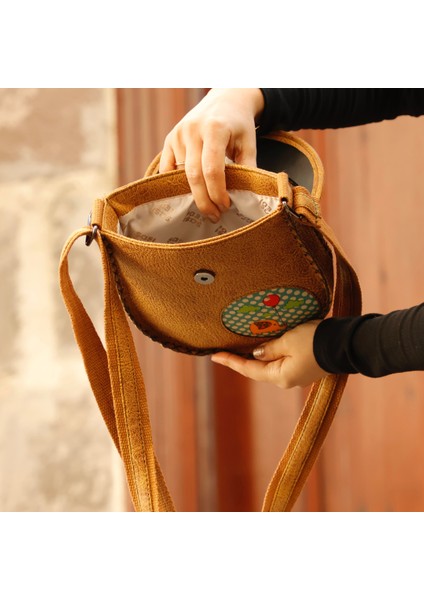 Fil Figürlü Çapraz Örgülü Kol Çantası Etnik Bohem Style - Hardal