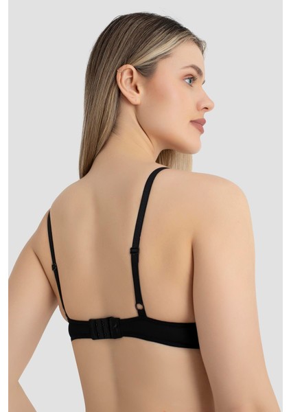 Kadın Balenli Destekli Dolgulu Sütyen 3'lü Set Siyah Beyaz Mürdüm indirimleri