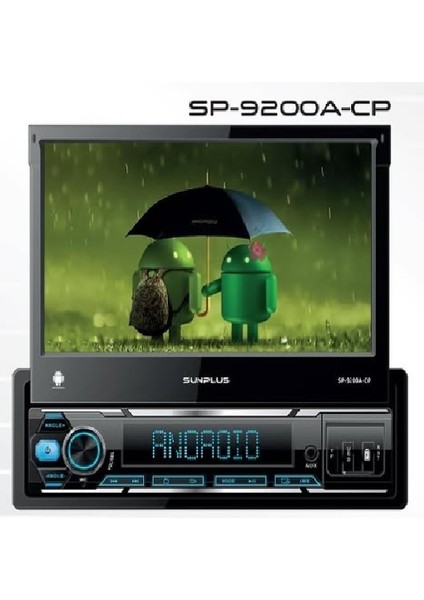 Hıtech SP-9200A-CP Androıd Indash Teyp 7 Inç 4X55 Watt Bluetooth Mirrorlink Kumanda
