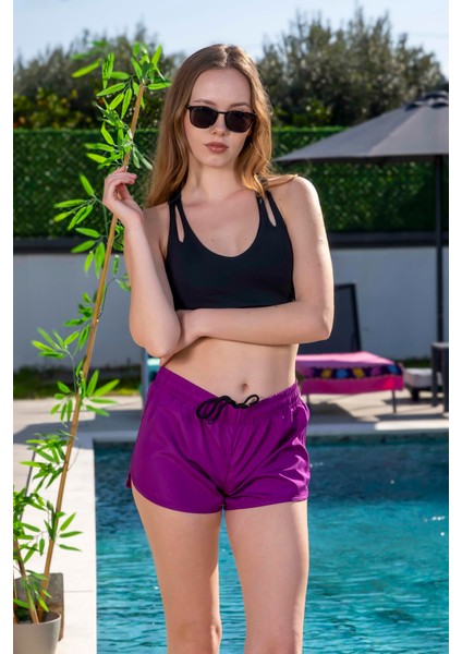 Kadın Basic Mor Mini Boy Mayo Deniz Şortu Mayo Deniz Şortu fiyatları