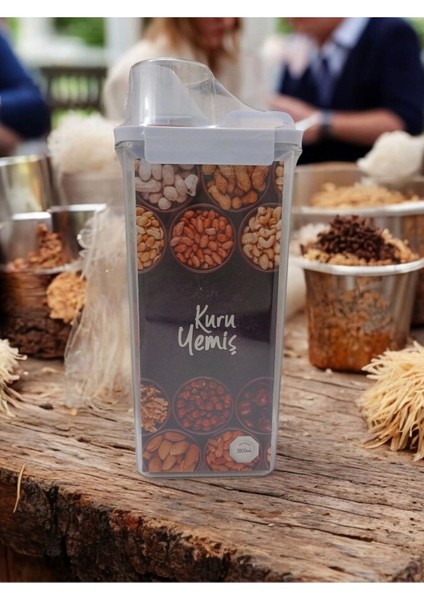 Ölçü Kapaklı 2800 ml Saklama Kabı Vakumlu Akrilik Erzak Kabı 1 Adet fırsatları