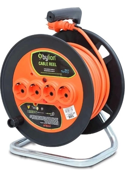 Bylion 3x2,5 Ttr 30 Metre Kablolu Plastik Kablo Makarası