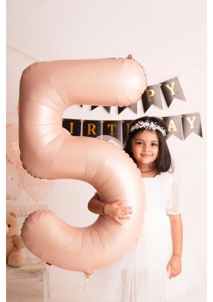 Pudra Rengi Mat 5 Rakam Folyo Balon 100 cm