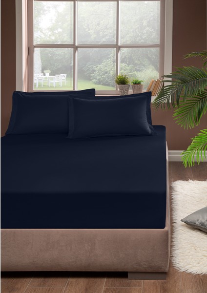 Pamuk Lastikli Çarşaf 100 x 200 Lacivert