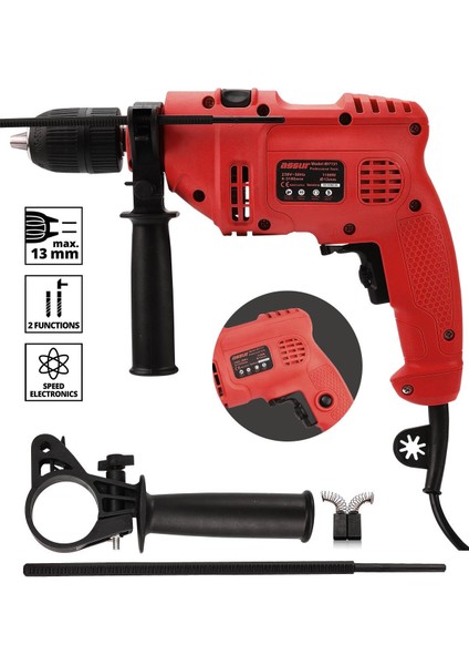 1100W Darbeli Metal Şanzıman 13mm Elektrikli Matkap