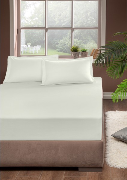 Pamuk Lastikli Çarşaf 180 x 200 Krem