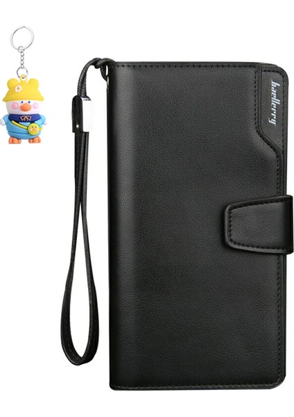 Gündelik Çok Fonksiyonlu Erkek Clutch Iş Cüzdanı Uzun Fermuarlı Cep Telefonu Çantası (Yurt Dışından)